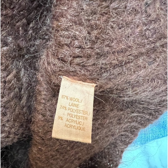 Vintage Free People Antique Lace Seed Pearl Beaded Brown Wool Cropped Cardigan - Picture 14 of 14